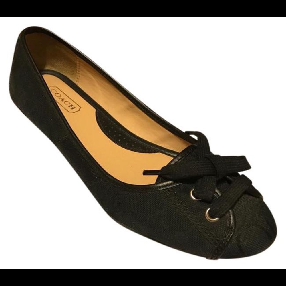 Coach | Josie Canvas Monogram Ballet Flats Black.
